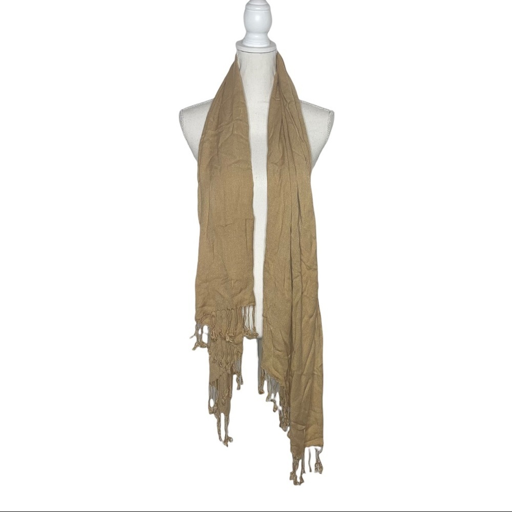 APT 9 Camel Scarf/Wrap with Fringes